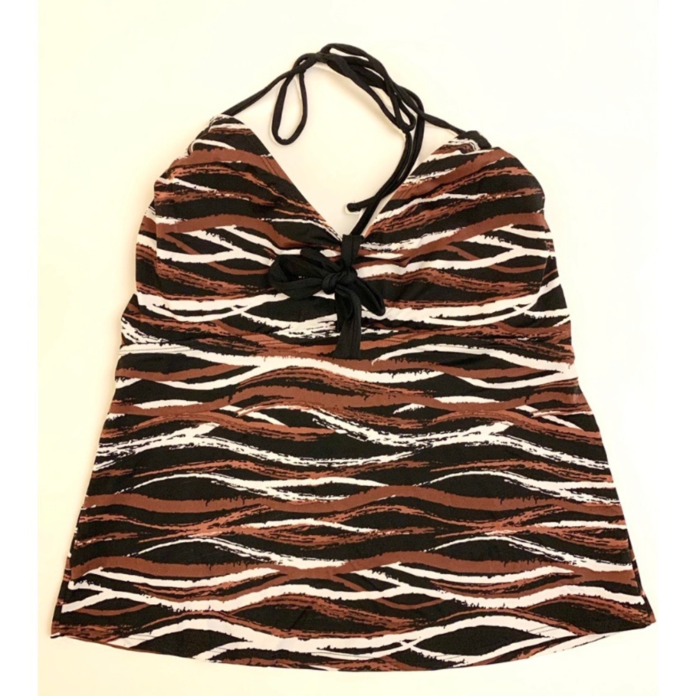 🌵 Contour | Brown and Black Swim Top